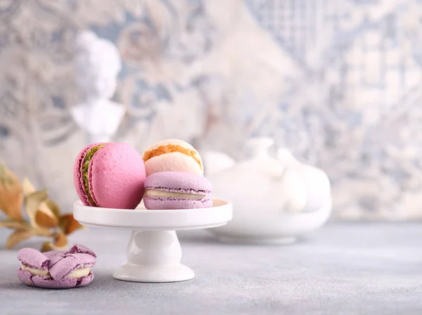 Biscuits Sucrés Aux Amandes Macarons Pour Friandises Cadeaux — Photo