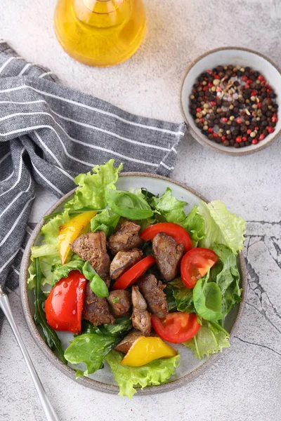 Natürliche Bio Hühnerlebersalat Gesunde Nahrung — Stockfoto