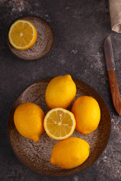 Zralé Organické Citrony Zátiší — Stock fotografie