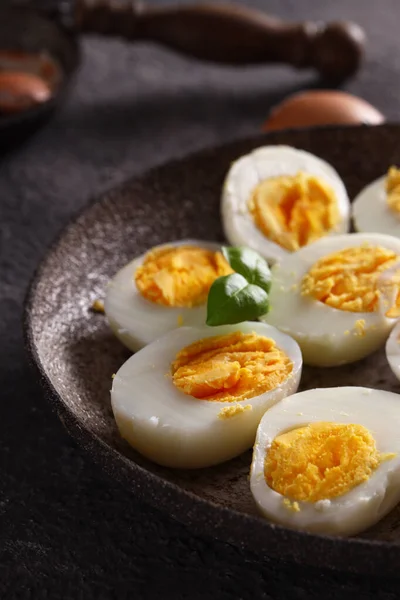 Fresh Organic Boiled Eggs Table Easter Time — Stock Photo, Image