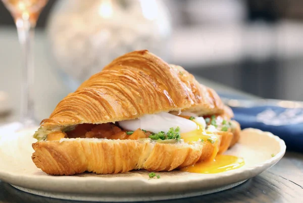 Fresh French Classic Croissant Breakfast — Stock Photo, Image
