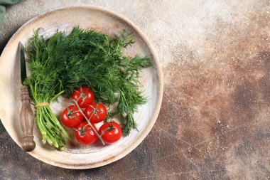 organik rustik sebzeler taze otlar dereotu