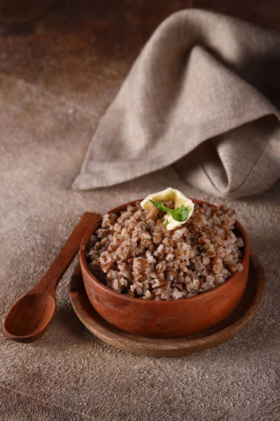 Healthy Natural Food Boiled Buckwheat — 스톡 사진