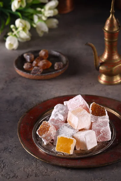 Oriental Sweets Turkish Delight Plate — стоковое фото