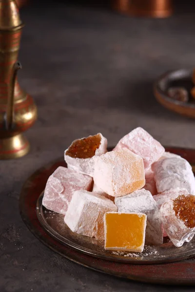 Oriental Sweets Turkish Delight Plate — Stock Fotó