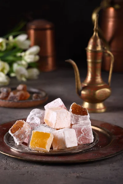 Oriental Sweets Turkish Delight Plate — стоковое фото