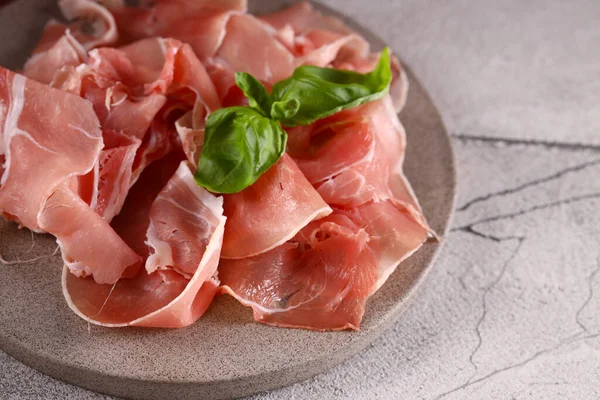 Ham Prosciutto Jamon Plate Appetizer Antipasto — Stockfoto