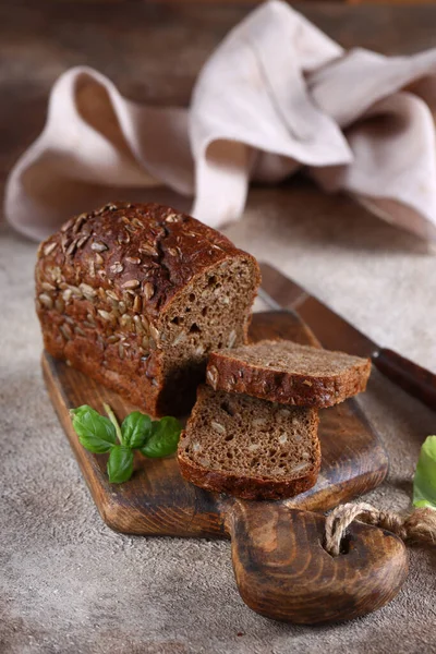 Pão Centeio Com Sementes Alimentos Saudáveis — Fotografia de Stock