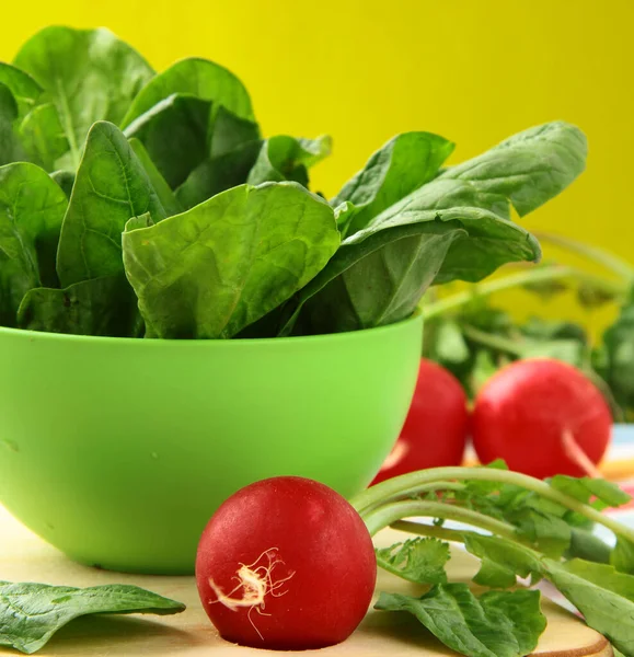 Fresh Natural Spinach Salad Food — Stock Photo, Image