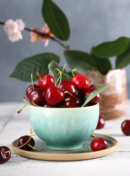 新鲜天然水果甜樱桃食品 — 图库照片