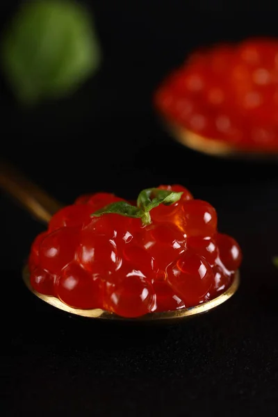Delicacy Food Red Caviar Appetizer — Fotografie, imagine de stoc