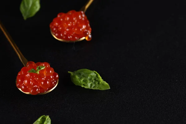 Delicacy Food Red Caviar Appetizer —  Fotos de Stock