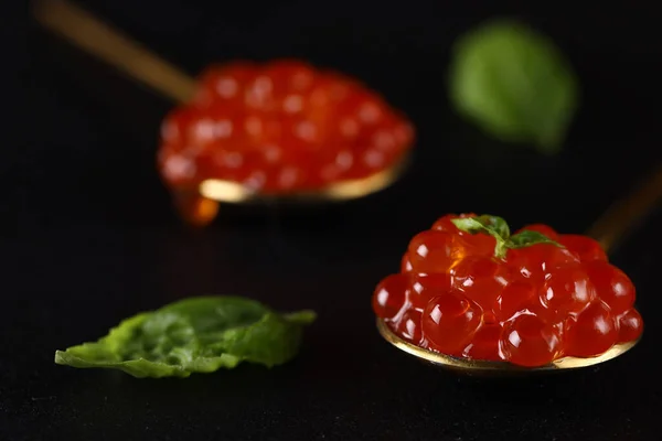 Delicacy Food Red Caviar Appetizer — Foto Stock