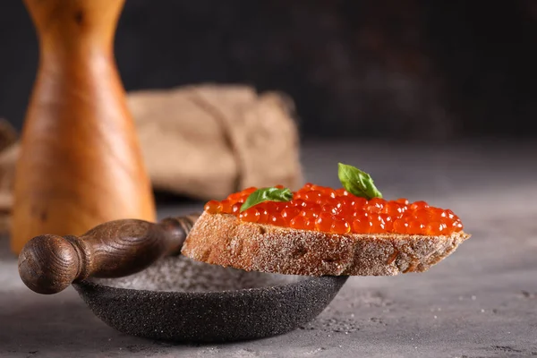 Delicacy Food Red Caviar Appetizer — Stock Photo, Image