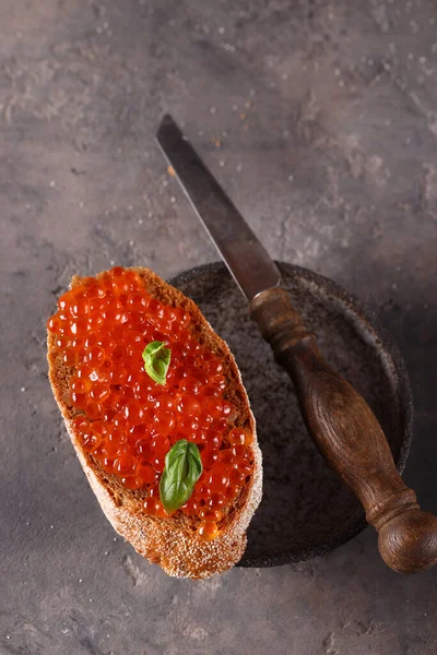 Delicacy Food Red Caviar Appetizer — Stock Photo, Image