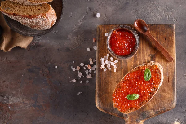 Delicacy Food Red Caviar Appetizer — Zdjęcie stockowe