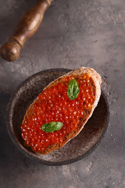 Delicacy Food Red Caviar Appetizer — Stock Photo, Image