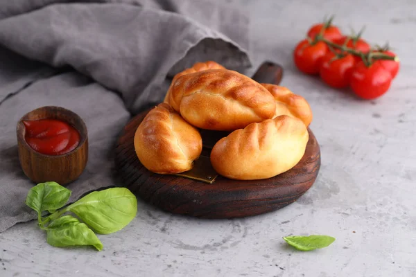 Potato Pies Homemade Food Table — Stock Photo, Image