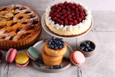 assorted fresh dessert pastries pie cake
