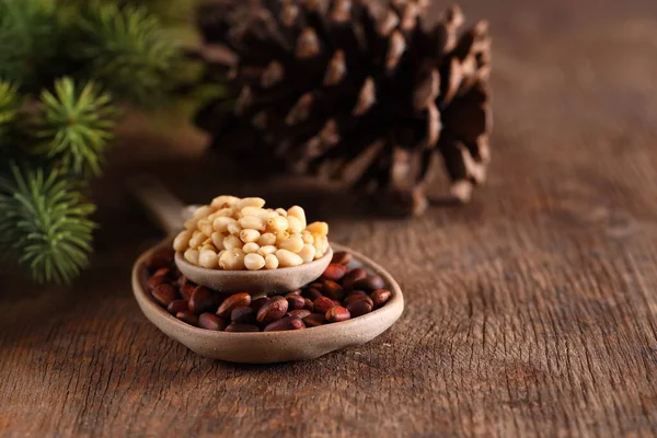 Natural Pine Nuts Peeled Whole — 图库照片