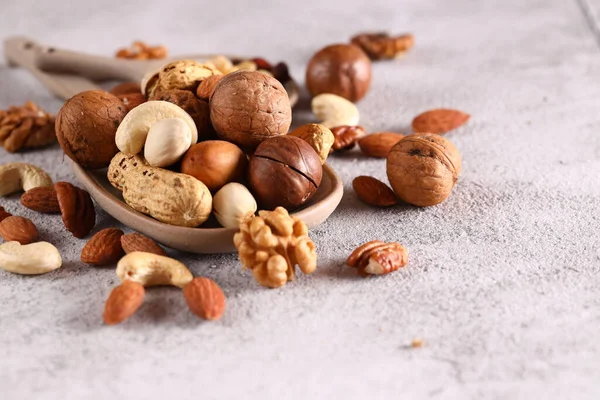 Natural Mix Nuts Peeled Whole — Stock Photo, Image