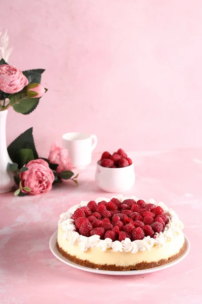 New York Cheesecake Cream Fresh Berries — Stock Photo, Image