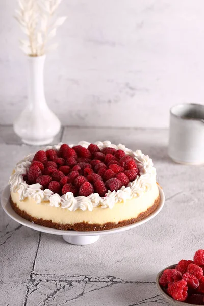New York Cheesecake Cream Fresh Berries — Stock Photo, Image