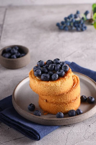 Homemade Mini Pie Fresh Blueberries — Foto Stock