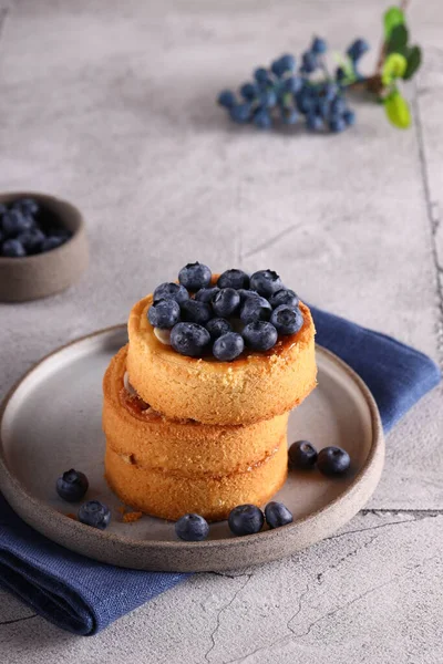 Homemade Mini Pie Fresh Blueberries — Foto de Stock