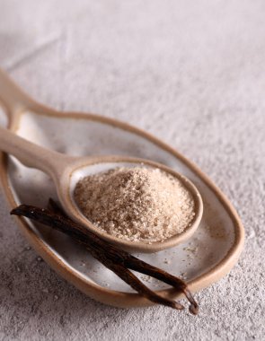sugar with natural fresh vanilla pod
