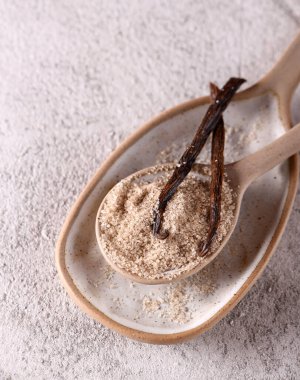 sugar with natural fresh vanilla pod