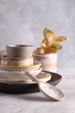 organic ceramic dishes, plates, cups