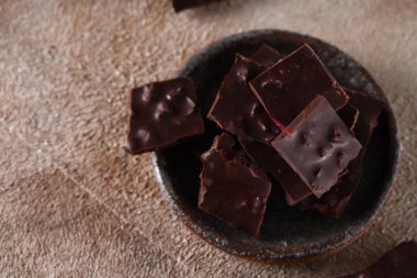 handmade organic food black chocolate on the table