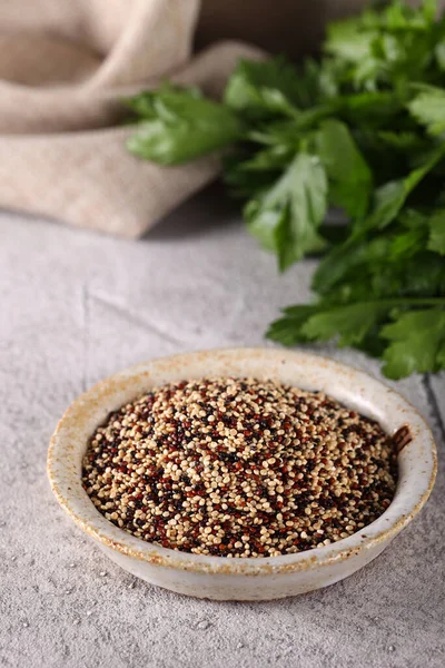 Organic Food Quinoa Ceramic Bowl — Stockfoto