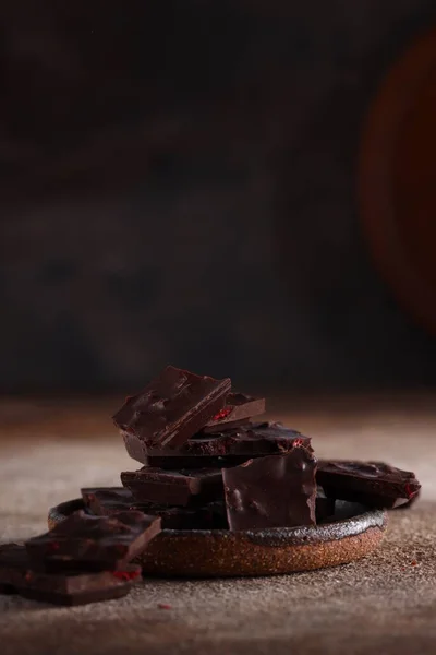 Handmade Organic Food Black Chocolate Table — Stok fotoğraf