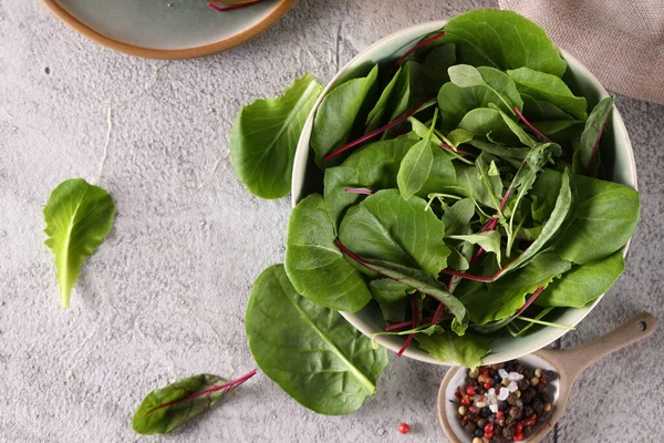 Organic Food Nutrition Green Salad Mix Olive Oil Vegetables — Stockfoto