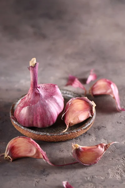 Ripe Garlic Healthy Food Table — Stock Photo, Image