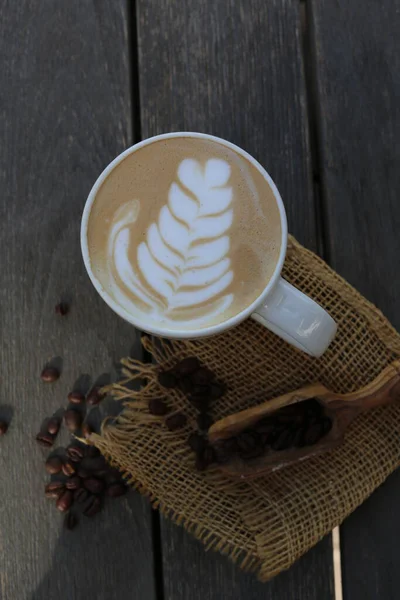 Kaffeebecher Latte Art Barista — Stockfoto