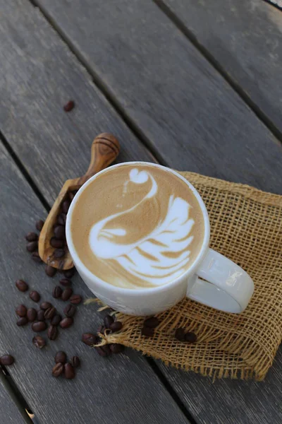 Kaffeebecher Latte Art Barista — Stockfoto