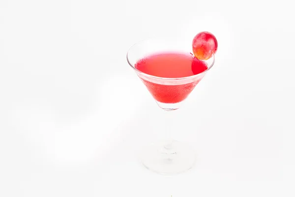 Strawberry jelly with fruit salad on white paper background — Stock Photo, Image