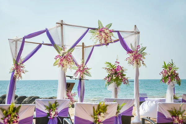 Flores Casamento Configuração Praia Tailândia — Fotografia de Stock