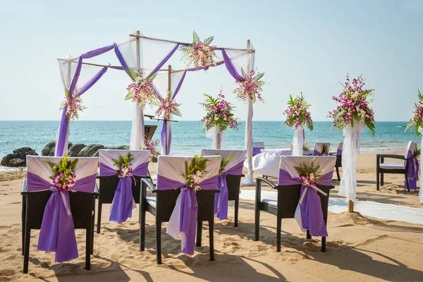 Svatební Květiny Nastavení Pláži Thajsko — Stock fotografie