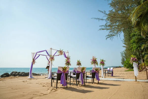 Flores Casamento Configuração Praia Tailândia — Fotografia de Stock