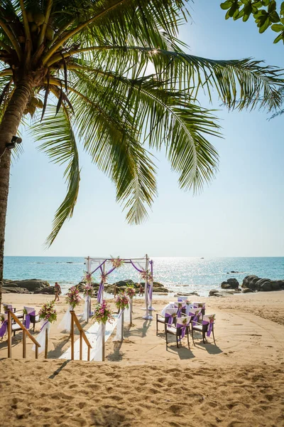 Flores Casamento Configuração Praia Tailândia — Fotografia de Stock