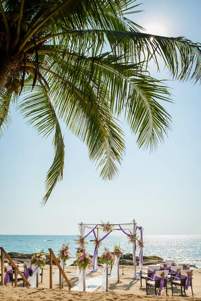 Cadre Fleurs Mariage Sur Plage Thaïlande — Photo