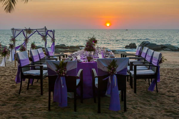 Wedding Table Setup Beach Thailand — Stock Photo, Image