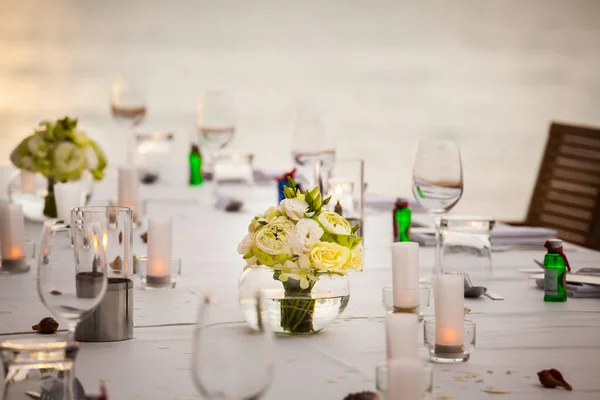 Placer Sur Une Table Banquet Pour Invité Bienvenue — Photo