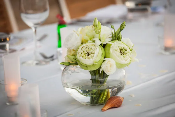 Flower Banquet Table Welcome Guest — Stock fotografie