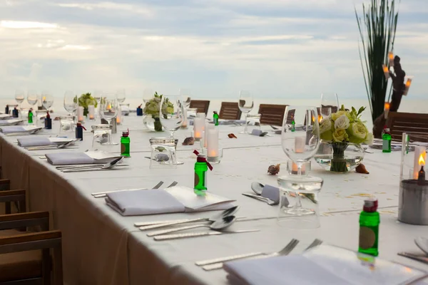 Lunga Cena Nozze Spiaggia Thailandia — Foto Stock