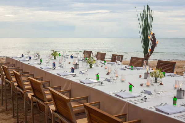 Lunga Cena Nozze Spiaggia Thailandia — Foto Stock